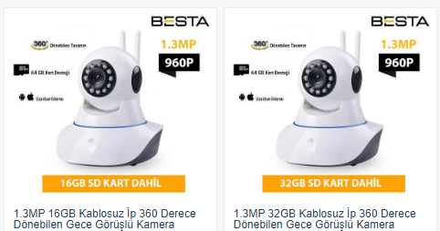 en ucuz kablosuz güvenlik kamerası fiyatları